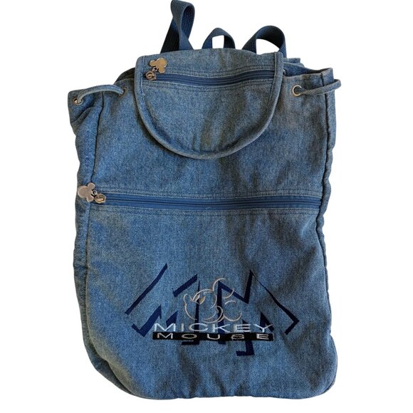 Walt Disney World Vintage Mickey Mouse Denim Backpack